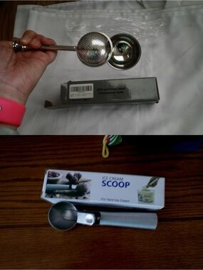 Stainless Steel Ice Cream Scoop and power sugar sharker